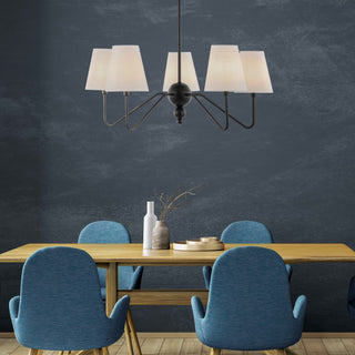 Skylar 32" 5-Light Classic Minimalist Iron Inverted Gourd LED Chandelier - JONATHAN Y