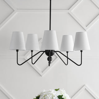 Skylar 32" 5-Light Classic Minimalist Iron Inverted Gourd LED Chandelier - JONATHAN Y
