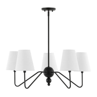 Skylar 32" 5-Light Classic Minimalist Iron Inverted Gourd LED Chandelier - JONATHAN Y