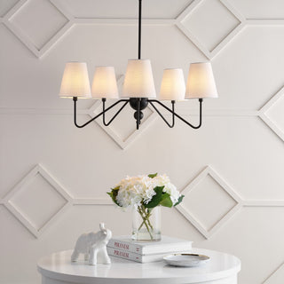Skylar 32" 5-Light Classic Minimalist Iron Inverted Gourd LED Chandelier - JONATHAN Y