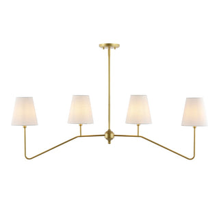 Signe 47.5" 4-Light Classic Minimalist Iron Linear LED Pendant - JONATHAN Y