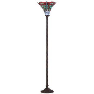Dragonfly Tiffany Style 71" Torchiere LED Floor Lamp - JONATHAN Y