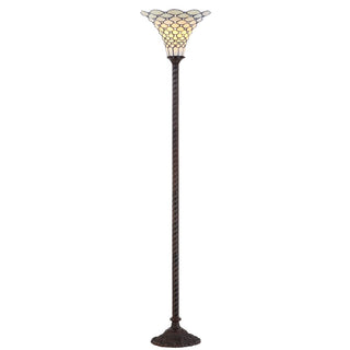 White Tiffany Style 70" Torchiere LED Floor Lamp - JONATHAN Y