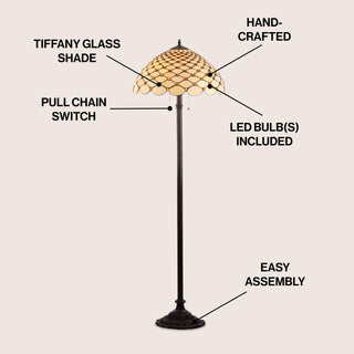 Lee Tiffany Style 62" LED Floor Lamp - JONATHAN Y