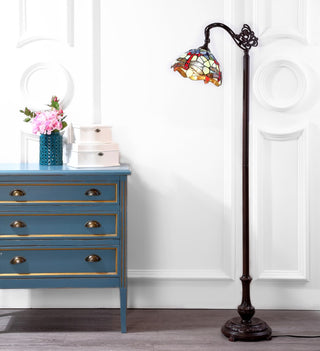 Dragonfly Tiffany Style 60" Arched LED Floor Lamp - JONATHAN Y