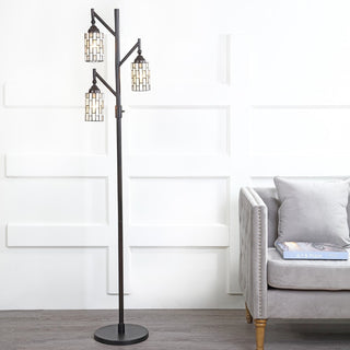 Lewis Tiffany-Style 71" Multi-Light LED Floor Lamp - JONATHAN Y