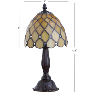 Campbell Tiffany Style 12.5" LED Table Lamp - JONATHAN Y