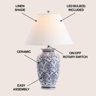 Juliana 26.25" Chinoiserie Ceramic LED Table Lamp - JONATHAN Y