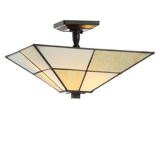 Juliana 15.7" Tiffany Style Glass/Metal LED Semi - JONATHAN Y