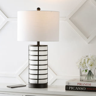 Jayce 27" Modern Industrial Iron Nightlight LED Table Lamp with USB Charging Port - JONATHAN Y