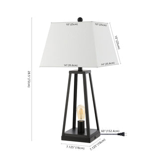 Waylon 28.5" Classic Industrial Iron Nightlight LED Table Lamp with USB Charging Port - JONATHAN Y