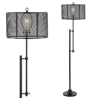 Noah 64.5" Modern Industrial Iron Height-Adjustable LED Floor Lamp - JONATHAN Y