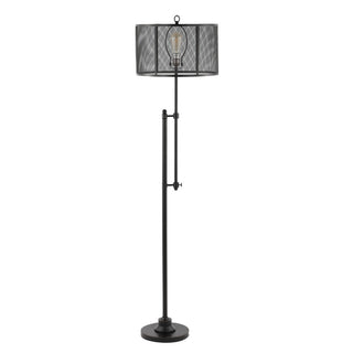 Noah 64.5" Modern Industrial Iron Height-Adjustable LED Floor Lamp - JONATHAN Y