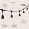 Indoor/Outdoor 48 ft. Rustic Industrial LED S14 Edison Bulb String Lights
