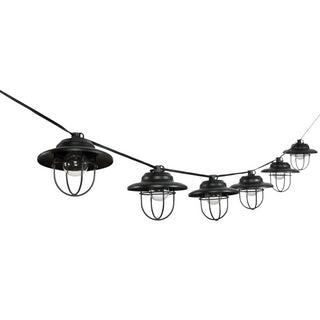 Indoor/Outdoor 10 ft. Rustic Farmhouse Incandescent G40 Metal Cage Shade String Lights - JONATHAN Y