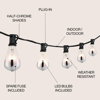10-Light Indoor/Outdoor 10 ft. Rustic Industrial ST38 Clear Bulb String Lights