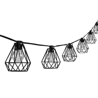 Indoor/Outdoor 10 ft. Contemporary Transitional Incandescent G40 Diamond Cage String Lights - JONATHAN Y