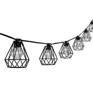 Indoor/Outdoor 10 ft. Contemporary Transitional Incandescent G40 Diamond Cage String Lights - JONATHAN Y