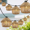 Maui 10-Light Indoor/Outdoor 10 ft. Mid-Century Vintage Incandescent G40 Tiki Hut Hemp Rope Shaded String Lights