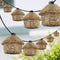 Maui 10-Light Indoor/Outdoor 10 ft. Mid-Century Vintage Incandescent G40 Tiki Hut Hemp Rope Shaded String Lights