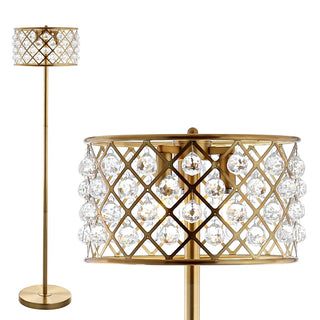 Elizabeth 60" Crystal/Metal LED Floor Lamp - JONATHAN Y