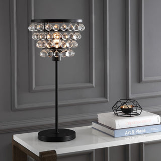 Buckingham 25" Crystal/Metal Table Lamp - JONATHAN Y