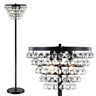 Jemma 60" Crystal/Metal LED Floor Lamp - JONATHAN Y