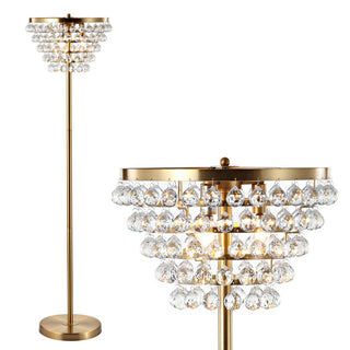 Jemma 60" Crystal/Metal LED Floor Lamp - JONATHAN Y