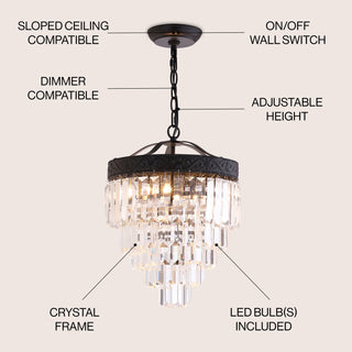 Wyatt 12" Crystal LED Chandelier