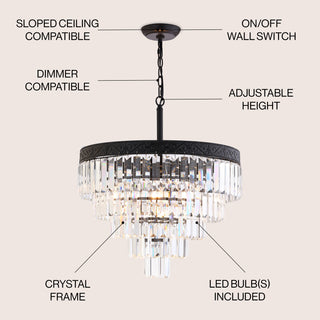 Wyatt 12" Crystal LED Chandelier