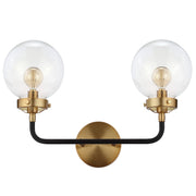 Caleb Brass Vanity Wall Sconce Clear