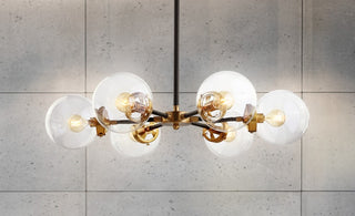 Caleb 28" Brass Cluster Pendant - JONATHAN Y
