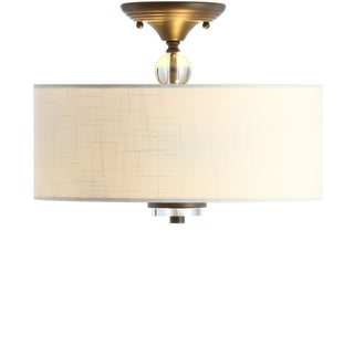 Marc 15" Metal/Crystal LED Semi Flush Mount - JONATHAN Y