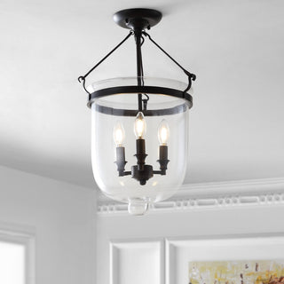 Charlotte 14.5" Metal/Glass LED Semi Flush Mount - JONATHAN Y