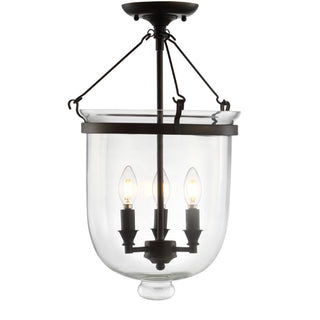 Charlotte 14.5" Metal/Glass LED Semi Flush Mount - JONATHAN Y