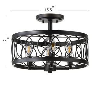 Sylvain 15.5" Metal LED Semi Flush Mount - JONATHAN Y