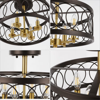 Sylvain 15.5" Metal LED Semi Flush Mount - JONATHAN Y