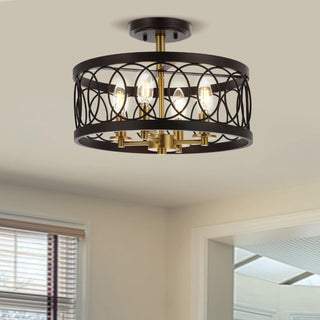 Sylvain 15.5" Metal LED Semi Flush Mount - JONATHAN Y