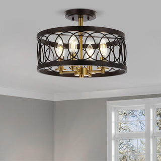 Sylvain 15.5" Metal LED Semi Flush Mount - JONATHAN Y