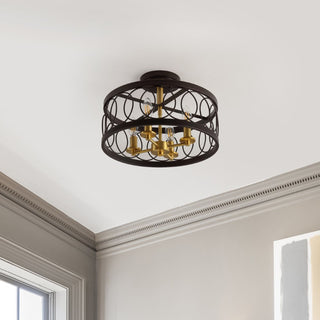 Sylvain 15.5" Metal LED Semi Flush Mount - JONATHAN Y