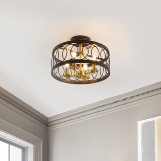 Sylvain 15.5" Metal LED Semi Flush Mount - JONATHAN Y