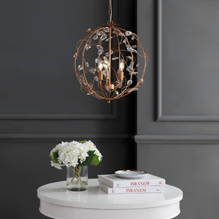 Isabelle 20" Adjustable Metal/Glass LED Pendant - JONATHAN Y