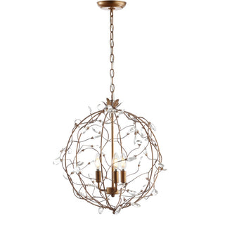 Isabelle 20" Adjustable Metal/Glass LED Pendant - JONATHAN Y
