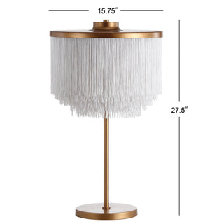 Coco 27.5" Fringed/Metal LED Table Lamp - JONATHAN Y