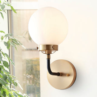 Caleb Brass Vanity Wall Sconce Frosted