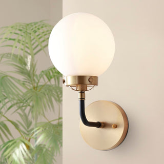 Caleb Brass Vanity Wall Sconce Frosted