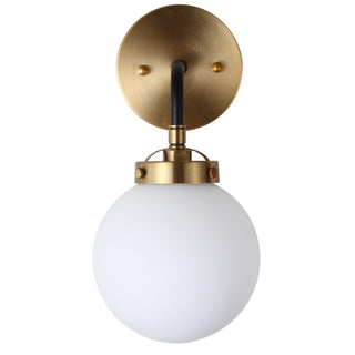 Caleb Brass Vanity Wall Sconce Frosted