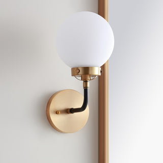 Caleb Brass Vanity Wall Sconce Frosted - JONATHAN Y
