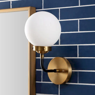Caleb Brass Vanity Wall Sconce Frosted