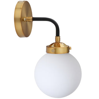 Caleb Brass Vanity Wall Sconce Frosted